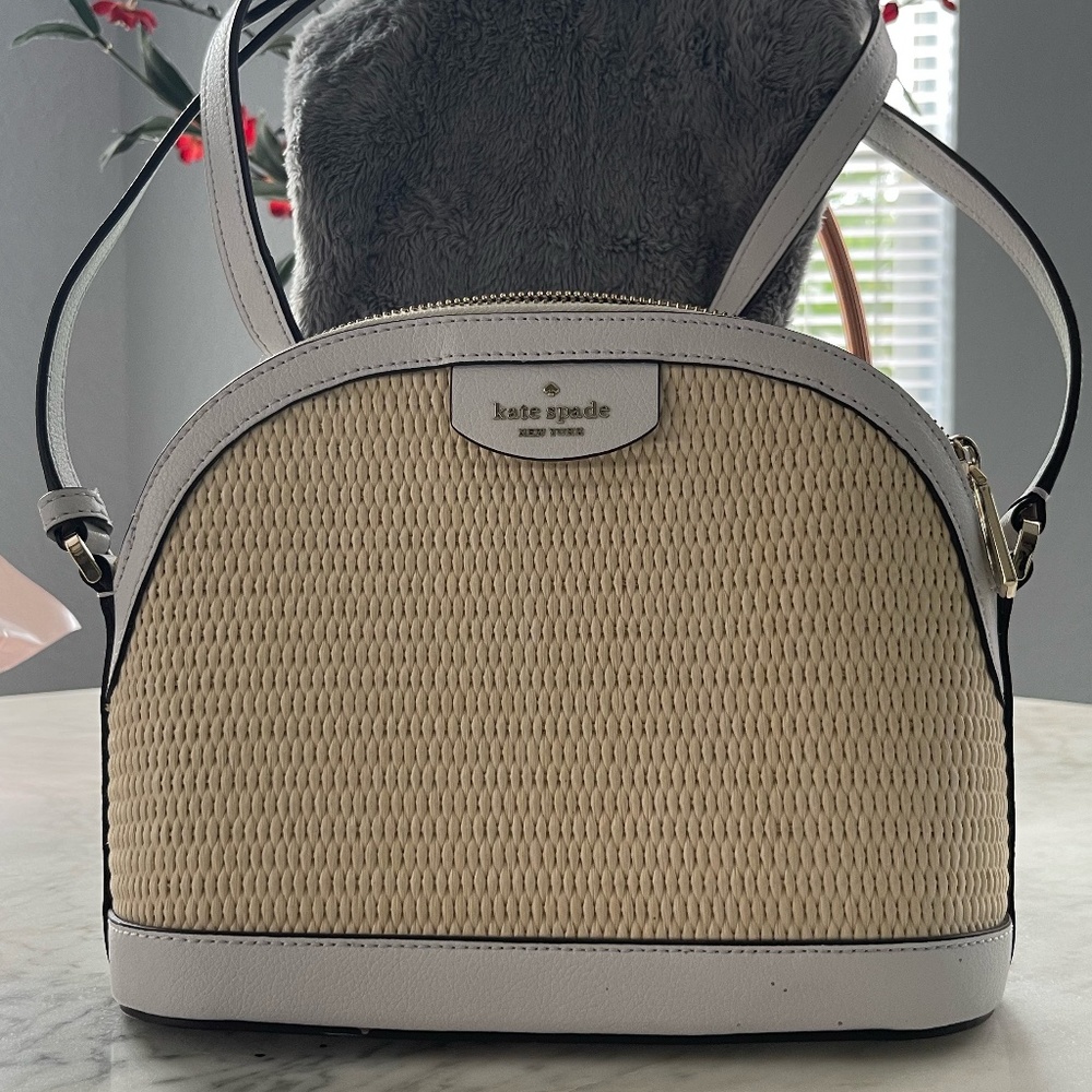 Kate Spade New York Sylvia Straw XL Dome Crossbody